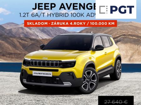 JEEP AVENGER 1.2T 6A/T HYBRID 100K ADVENTURE