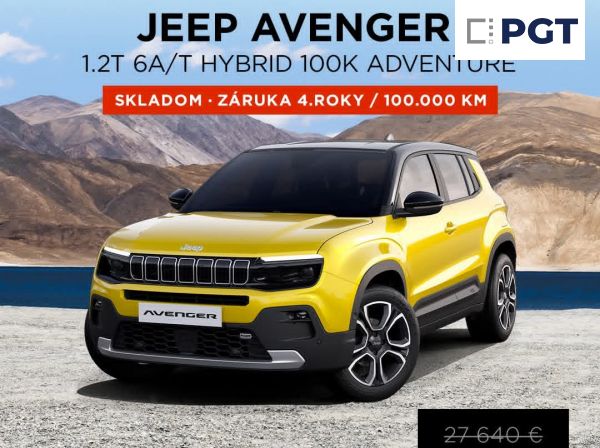 JEEP AVENGER 1.2T 6A/T HYBRID 100K ADVENTURE
